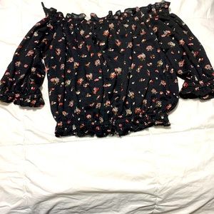 Express floral cropped top